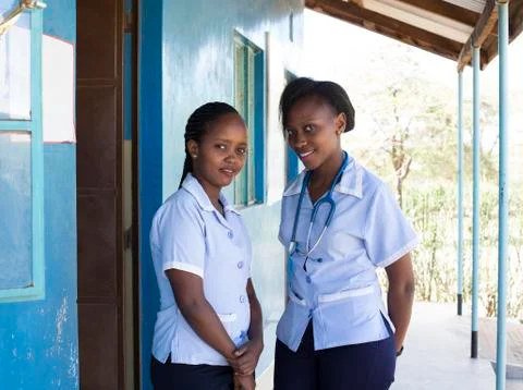 Nurses and Doctors working in busy clinic, Kenya, Africa. Stock Photos