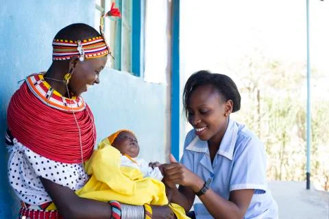 Nurses and Doctors working in busy clinic, Kenya, Africa. Stock Photos