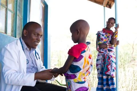 Nurses and Doctors working in busy clinic, Kenya, Africa. Stock Photos