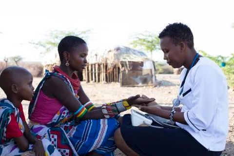 Nurses and Doctors working in busy clinic, Kenya, Africa. Stock Photos