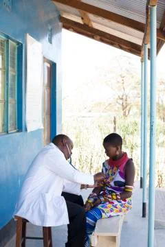 Nurses and Doctors working in busy clinic, Kenya, Africa. Stock Photos