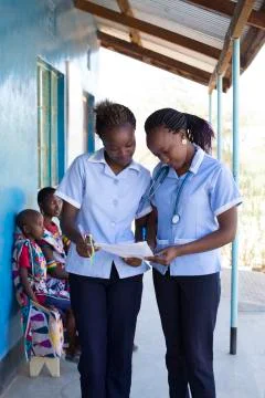 Nurses and Doctors working in busy clinic, Kenya, Africa. Stock Photos