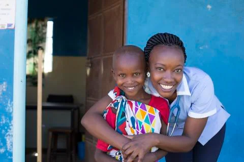 Nurses and Doctors working in busy clinic, Kenya, Africa. Stock Photos