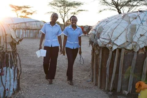 Nurses and Doctors working in busy clinic, Kenya, Africa. Stock Photos
