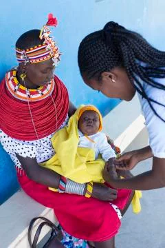 Nurses and Doctors working in busy clinic, Kenya, Africa. Stock Photos