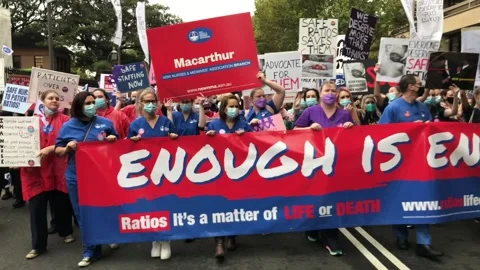 Nurses and midwives strike 스톡 동영상 172900581