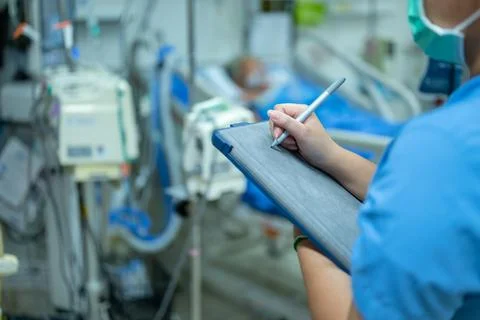 Nurses are checking the function of the hemodialysis machine before use in pa Stock Photos