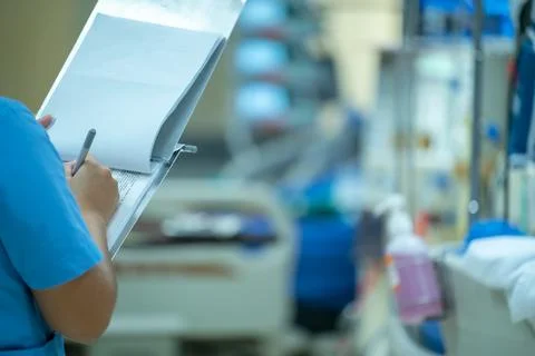 Nurses are checking the function of the hemodialysis machine before use in pa Stock Photos