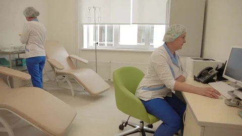 Nurses are preparing for the procedures Stock Footage 82483515
