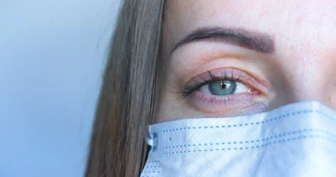 Nurse's eye is very close up Stock Footage 107903485