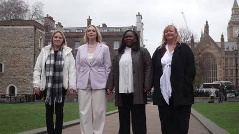 Nurses pose ahead of disciplinary hearing over misgendering paedophile  Stock Footage 327142927