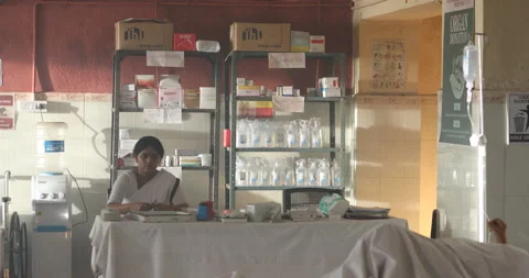 Nurse's station in the Hospital Stockbeeldmateriaal 160596713