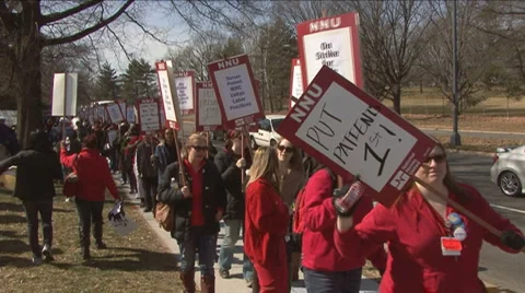 Nurses Strike Stock Footage 1129070