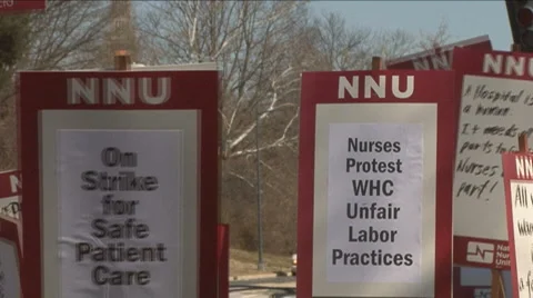 Nurses Strike Stock Footage 1129251