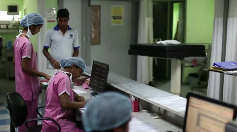 Nurses working on computers 2 Stock Footage 41417674