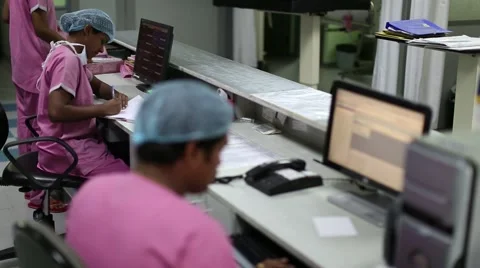 Nurses working on computers Stock Footage 41417131