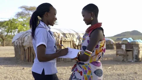 Nurses working in village location, Kenya, Africa. Stock Footage 76719082