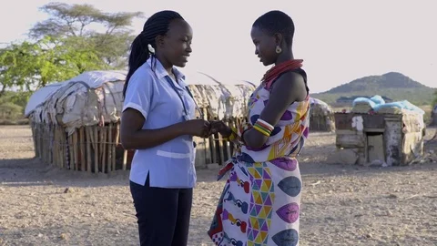 Nurses working in village location, Kenya, Africa. Stock Footage 76731346