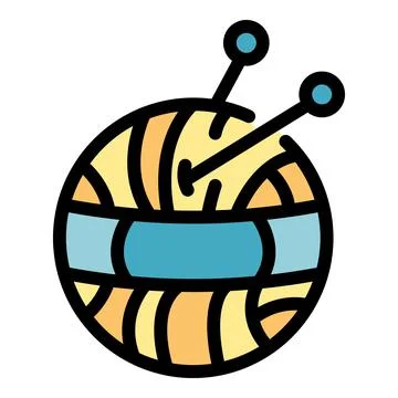 Nursing ball of thread icon color outline vector Stock Illustration