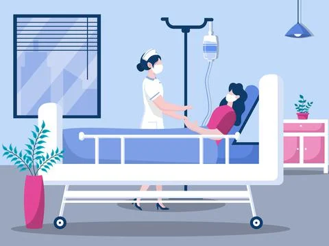 Nursing helping vector flat illustration Stock Illustration