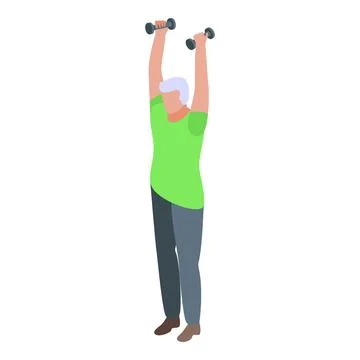 Nursing home morning exercise icon, isometric style Stock Illustration