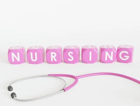 Nursing text  3d illustration Stock Illustration