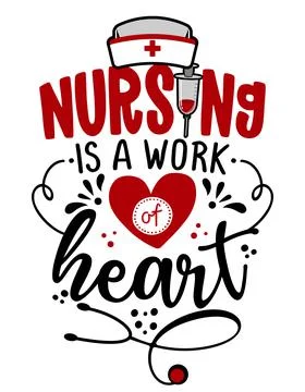 Nursing is the work of heart Illustrazione stock