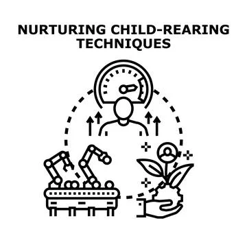 Nurturing child rearing techniques and development process 库存插图