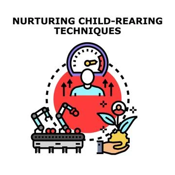 Nurturing child rearing techniques and development process 库存插图