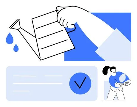 Nurturing growth and implementing policies with diverse strategies and teamwork イラスト素材
