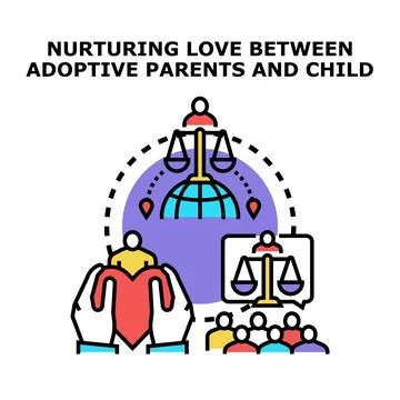Nurturing love fostering adoption process vector concept Stock Illustration