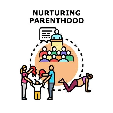 Nurturing parenthood concept vector color icon Stock Illustration