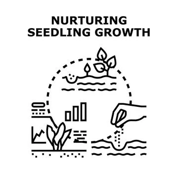 Nurturing plant growth and development concept Stock Illustration