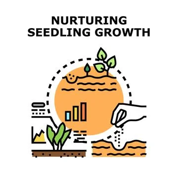 Nurturing plant growth and development concept Stock Illustration
