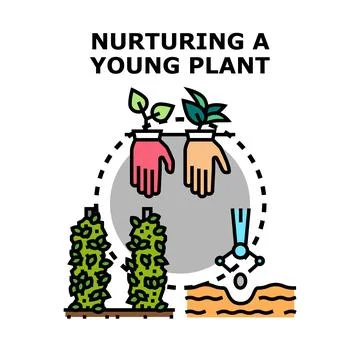 Nurturing plant growth developing agriculture process and innovation Illustrazione stock