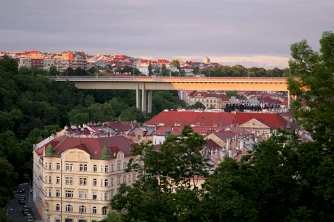 Nusel bridge during sunset Stock Footage 275915528