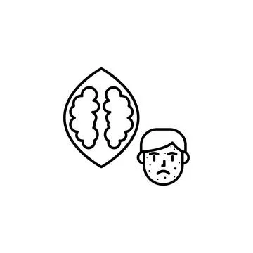 Nut, allergic face icon. Element of problems with allergies icon. Thin line icon Stock Illustration
