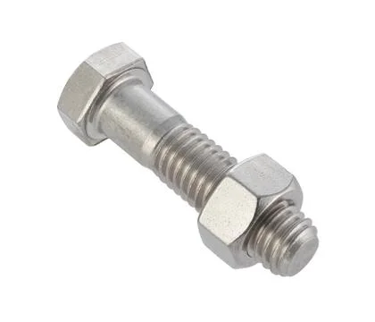 Nut and bolt with a clipping path Stock Photos