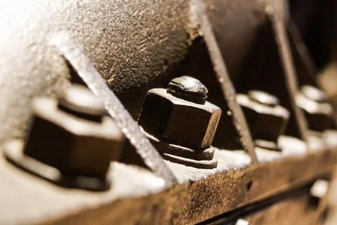 Nut and bolt close up with shallow Dof Stock Photos