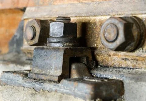 Nut and bolt close up with shallow Dof Foto stock
