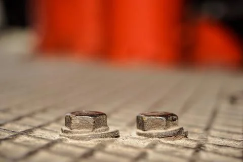 Nut and bolt close up with shallow Dof Stock Photos