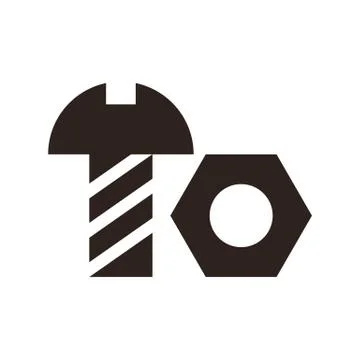 Nut and bolt icon Stock Illustration