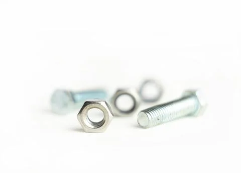 Nut and bolt on isolate white background. Stock-Fotos
