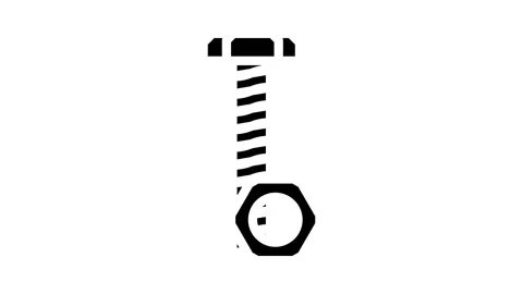 Nut and bolt tool work glyph icon animation Stock Footage 326744761