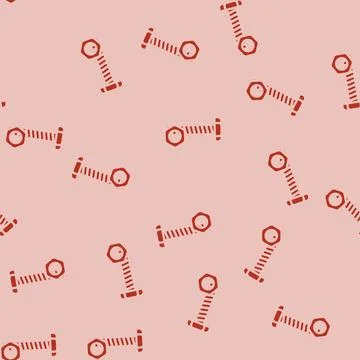 Nut and bolt tool work glyph vector seamless pattern Stock Illustration