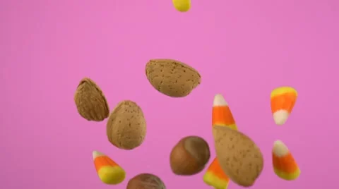Nut and candy, Slow Motion Stock Footage 10862982