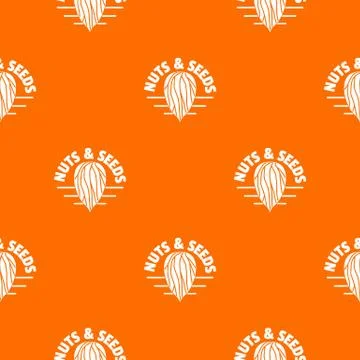 Nut and seed company pattern vector orange Illustrazione stock