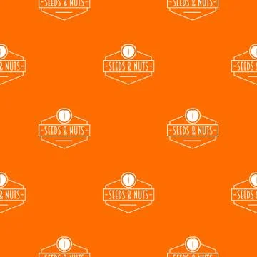 Nut and seed emblem pattern vector orange Stock Illustration