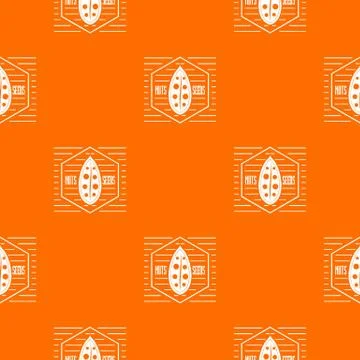 Nut and seed pattern vector orange 스톡 일러스트