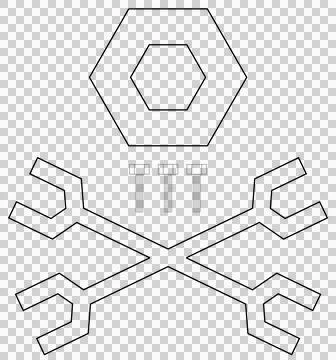 Nut and Wrenches Outline Stock Illustration